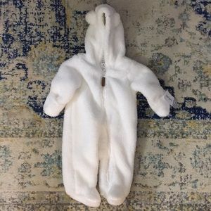 Carter’s Unisex fleece snowsuit bunting white 3 mo